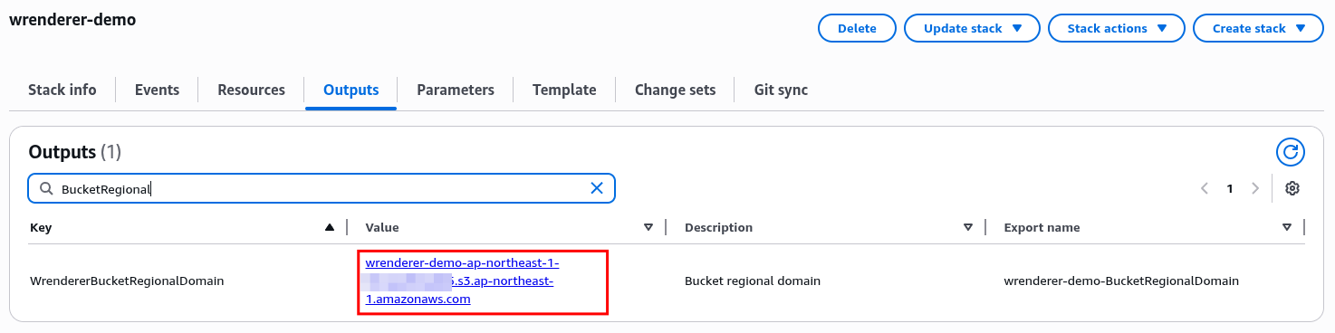 Specify WrendererBucketDomain parameter